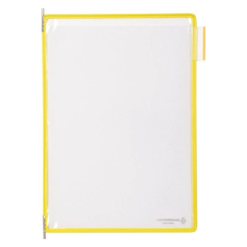 Zobrazovacia tabuľa A4, žltá, vertikálna, s otvorom na hornej strane