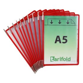   Zobrazovacia tabuľa A5, červená, vertikálna, s otvorom na hornej strane