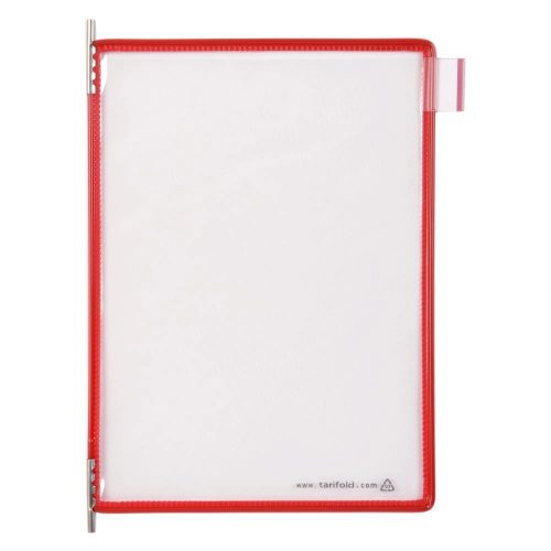 Zobrazovacia tabuľa A5, červená, vertikálna, s otvorom na hornej strane