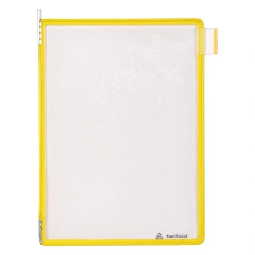 Zobrazovacia tabuľa A5, žltá, vertikálna, s otvorom na hornej strane