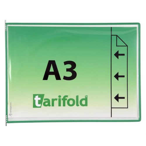 Zobrazovacia tabuľa A3, zelená, horizontálna, s otváranie na vonkajšej strane
