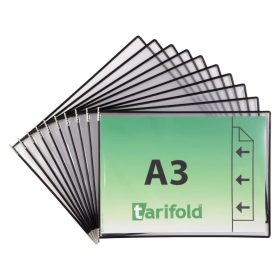   Zobrazovacia tabuľa A3, čierna, horizontálna, s otváraním na vonkajšej strane