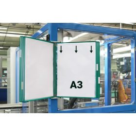 Nástenný držiak A3 oceľ + 10 zelená zobrazovacie tabule