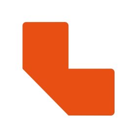   GEToolbox® Tvar L Flexibilné značenie podlahy 25 mm oranžová