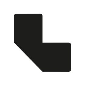   GEToolbox® Tvar L Flexibilné značenie podlahy 25 mm čierna