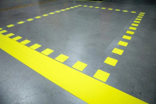 GEToolbox® Tvar Kvadrantu Flexibilné značenie podlahy 50 mm žltá