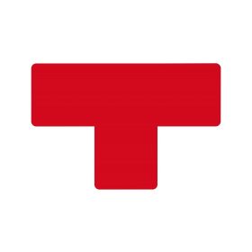   GEToolbox® Tvar T Flexibilné značenie podlahy 50 mm červená