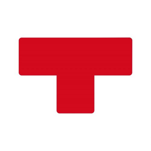 GEToolbox® Tvar T Flexibilné značenie podlahy 50 mm červená