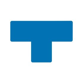   GEToolbox® Tvar T Flexibilné značenie podlahy 50 mm modrá