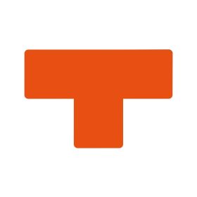   GEToolbox® Tvar T Flexibilné značenie podlahy 50 mm oranžová