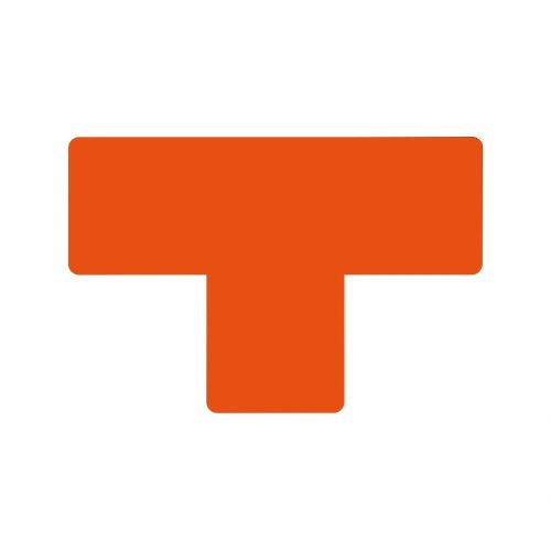 GEToolbox® Tvar T Flexibilné značenie podlahy 50 mm oranžová