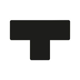   GEToolbox® Tvar T Flexibilné značenie podlahy 50 mm čierna