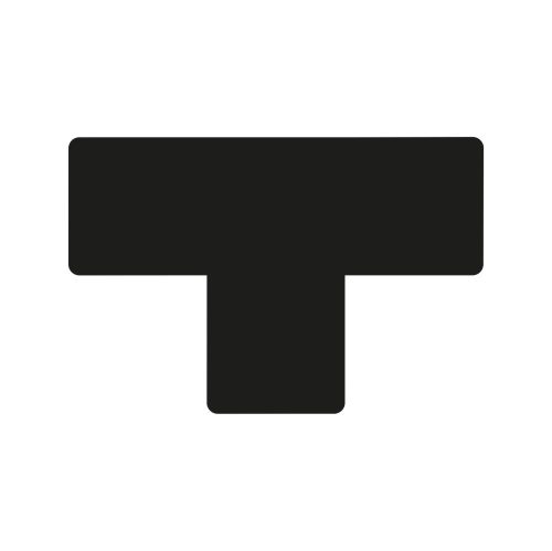 GEToolbox® Tvar T Flexibilné značenie podlahy 50 mm čierna