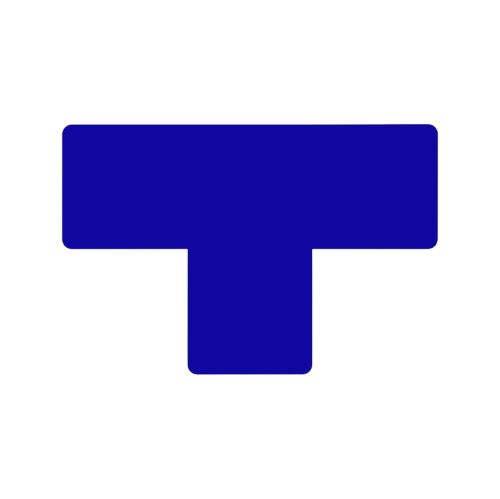 GEToolbox® T Alakú Flexibilis padlójelölés 75 mm SIGNAL KÉK RAL 5005