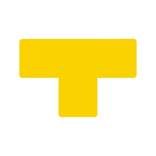 GEToolbox® T Alakú Flexibilis padlójelölés 100 mm TRAFFIC SÁRGA RAL1023