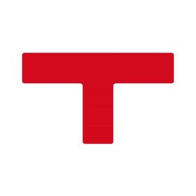   GEToolbox® Dlhý tvar T Flexibilné značenie podlahy 75 mm červená