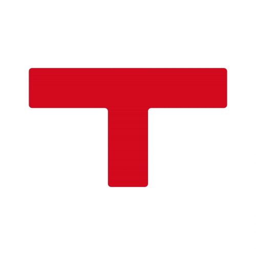 GEToolbox® Dlhý tvar T Masívne značenie podlahy 50mm červená