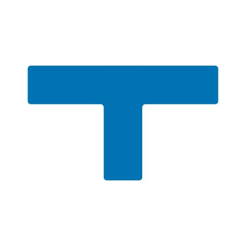 GEToolbox® Dlhý tvar T Masívne značenie podlahy 50mm modrá