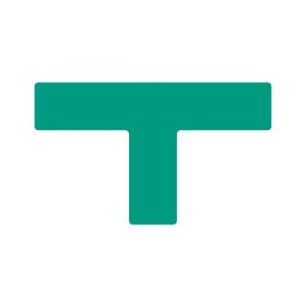   GEToolbox® Dlhý tvar T Flexibilné značenie podlahy 75 mm zelená