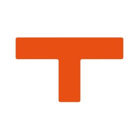   GEToolbox® Dlhý tvar T Flexibilné značenie podlahy 75 mm oranžová