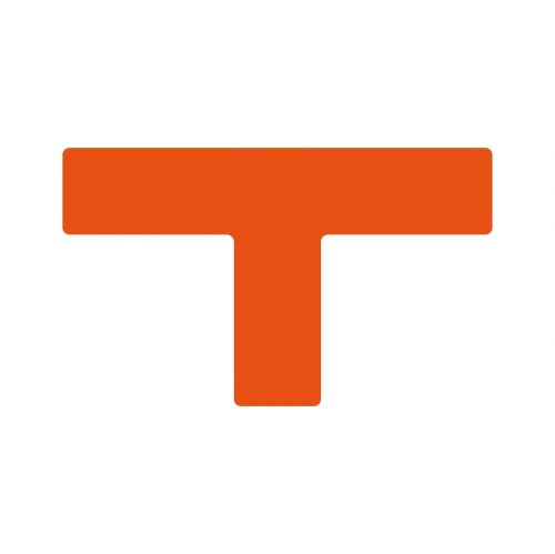 GEToolbox® Dlhý tvar T Masívne značenie podlahy 50mm oranžová