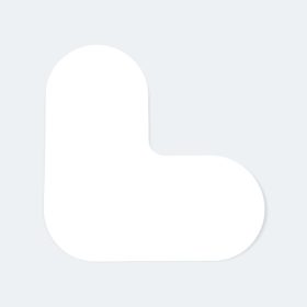   GEToolbox® Tvar L Flexibilné značenie podlahy ZAOBLENÉ 90 mm biela