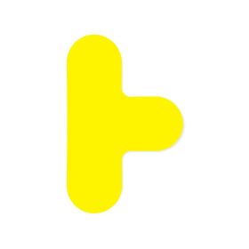   GEToolbox® Tvar T Flexibilné značenie podlahy zaokrúhlené 90 mm žltá