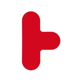   GEToolbox® Tvar T Flexibilné značenie podlahy zaokrúhlené 90 mm červená