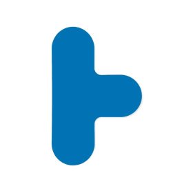   GEToolbox® Tvar T Flexibilné značenie podlahy zaokrúhlené 90 mm modrá