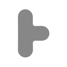   GEToolbox® Tvar T Flexibilné značenie podlahy zaokrúhlené 90 mm šedá