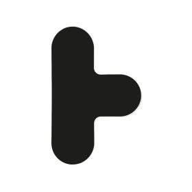   GEToolbox® Tvar T Flexibilné značenie podlahy zaokrúhlené 90 mm čierna