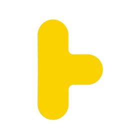   GEToolbox® T alakú Flexibilis padlójelölés kerekített 90 mm TRAFFIC SÁRGA RAL1023