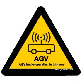   "WARNING! AGV TRUCKS OPERATING IN THIS AREA!" PODLAHOVÁ ZNAČKA 300 mm