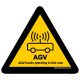 "WARNING! AGV TRUCKS OPERATING IN THIS AREA!" PODLAHOVÁ ZNAČKA 300 mm