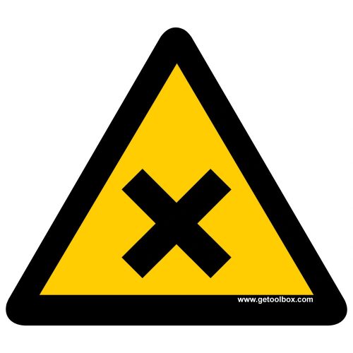 "WARNING!  HARMFUL OR IRRITANT SUBSTANCE" PODLAHOVÁ ZNAČKA 300 mm
