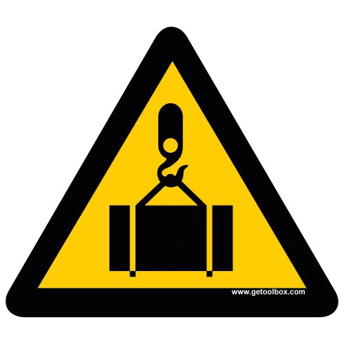 WARNING OF SUSPENDED LOADS'  PODLAHOVÁ ZNAČKAs 300 mm