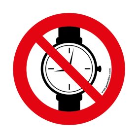   NO METALLIC ARTICLES OR WATCHES!' PODLAHOVÁ ZNAČKA 500 mm