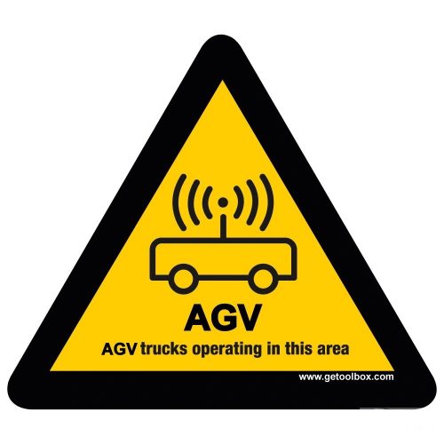 AGV TRUCKS OPERATING IN THIS AREA!' PODLAHOVÁ ZNAČKA 500 mm