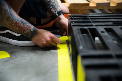 GEToolbox® Sarokelem GET padlójelölő szalaghoz 50 mm TRAFFIC SÁRGA