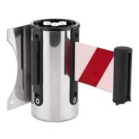   Fali tokmány fém, piros-fehér szalaggal, 5 méter, fehér-piros