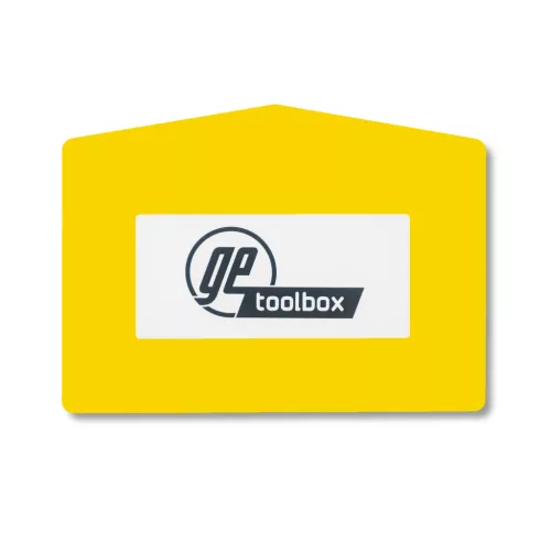 GEToolbox® Text Window Značka podlahy "Plus Arrow" A4 žltá
