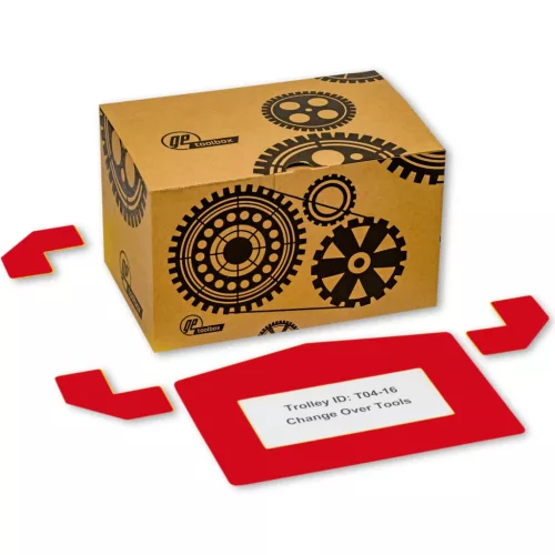 GEToolbox® Text Window Značka podlahy "Plus Arrow" A4 červená