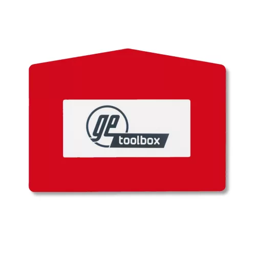 GEToolbox® Text Window Značka podlahy "Plus Arrow" A4 červená