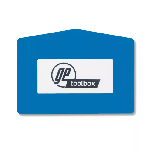 GEToolbox® Text Window Značka podlahy "Plus Arrow" A4 modrá