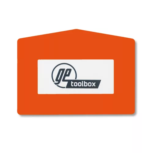 GEToolbox® Text Window Značka podlahy "Plus Arrow" A4 oranžová