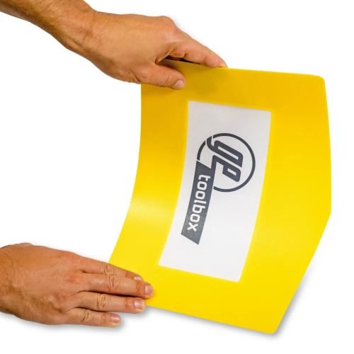 GEToolbox® Text Window Značka podlahy "Plus Arrow" A4 čierna