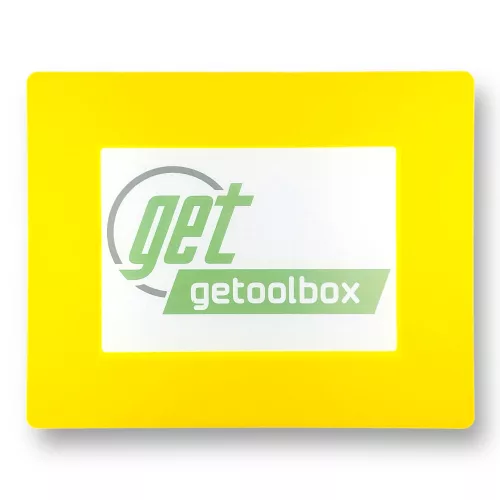 GEToolbox® Text Window Značka podlahy "Plus" A4 žltá