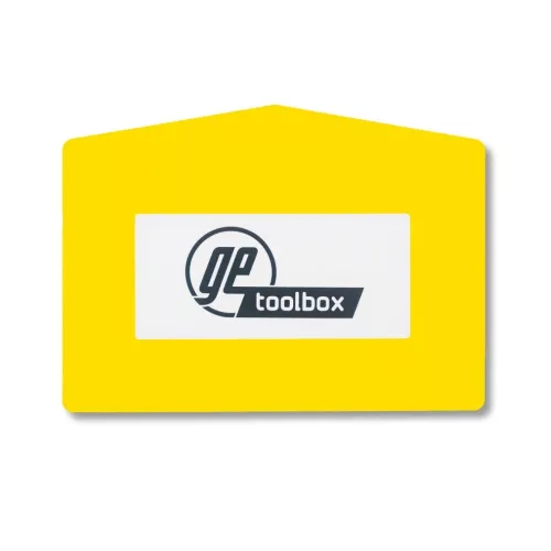 GEToolbox® Text Window Značka podlahy "Plus Arrow" 1/3 A4 červená