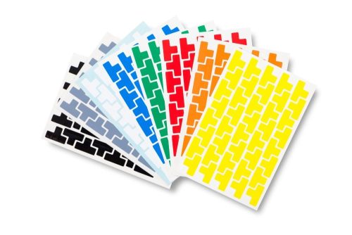 GEToolbox® Označovače stolov Tvar T 7,5 mm biela