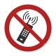 Zákaz používania zapnutých mobilných telefónov – bezpečnostné podlahové značenie 300 mm